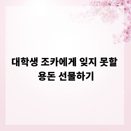 대학생 조카에게 잊지 못할 용돈 선물하기