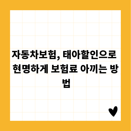 자동차보험, 태아할인으로 현명하게 보험료 아끼는 방법