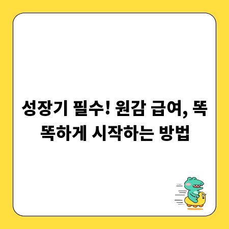 성장기 필수! 원감 급여, 똑똑하게 시작하는 방법