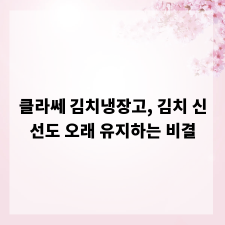 클라쎄 김치냉장고, 김치 신선도 오래 유지하는 비결