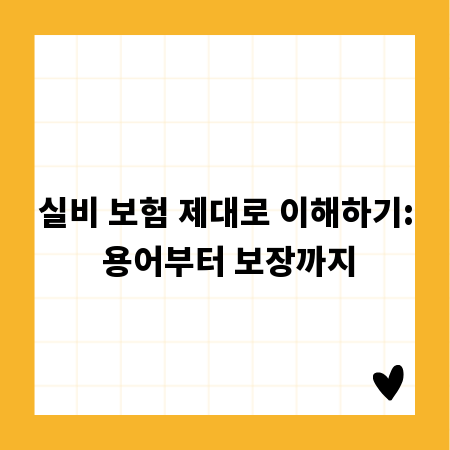 실비 보험 제대로 이해하기: 용어부터 보장까지
