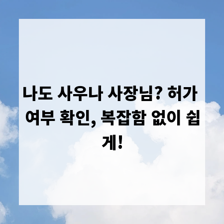 나도 사우나 사장님? 허가 여부 확인, 복잡함 없이 쉽게!