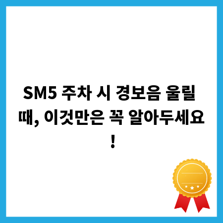 SM5 주차 시 경보음 울릴 때, 이것만은 꼭 알아두세요!