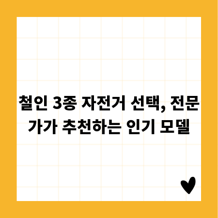 철인 3종 자전거 선택, 전문가가 추천하는 인기 모델