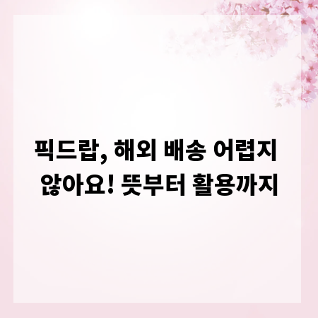 픽드랍, 해외 배송 어렵지 않아요! 뜻부터 활용까지