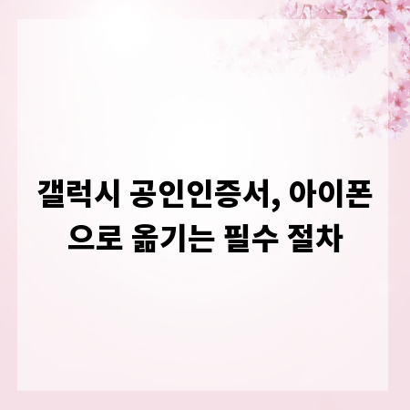 갤럭시 공인인증서, 아이폰으로 옮기는 필수 절차