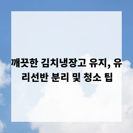 깨끗한 김치냉장고 유지, 유리선반 분리 및 청소 팁