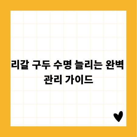 리갈 구두 수명 늘리는 완벽 관리 가이드