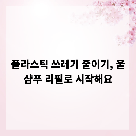 플라스틱 쓰레기 줄이기, 울샴푸 리필로 시작해요