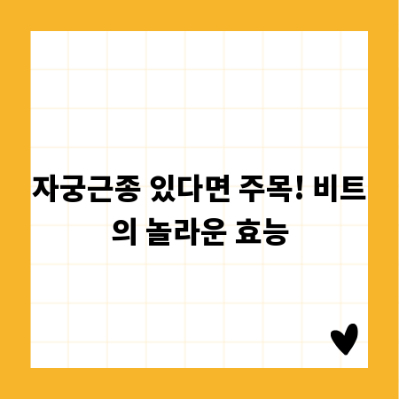 자궁근종 있다면 주목! 비트의 놀라운 효능