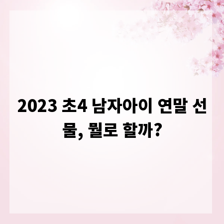 2023 초4 남자아이 연말 선물, 뭘로 할까?