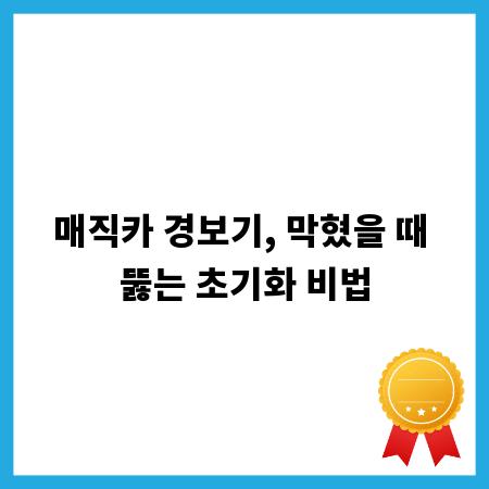 매직카 경보기, 막혔을 때 뚫는 초기화 비법