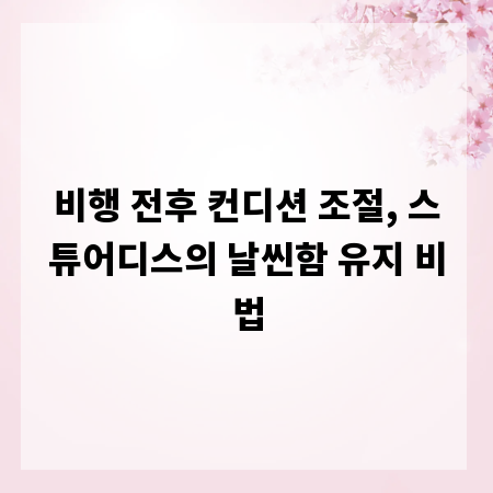 비행 전후 컨디션 조절, 스튜어디스의 날씬함 유지 비법