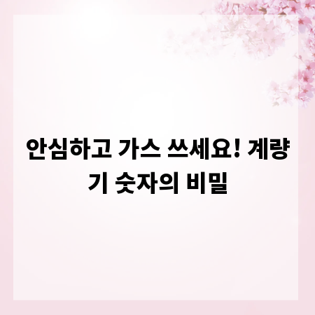 안심하고 가스 쓰세요! 계량기 숫자의 비밀