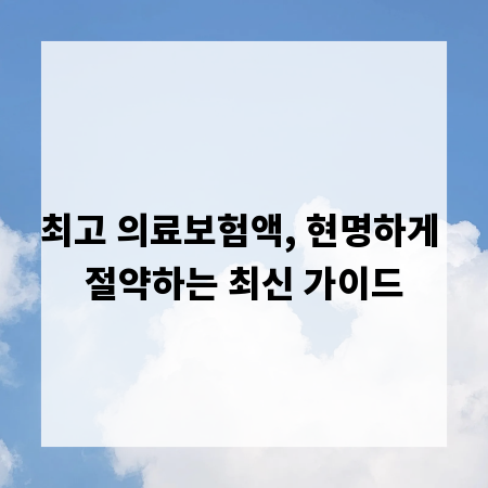 최고 의료보험액, 현명하게 절약하는 최신 가이드
