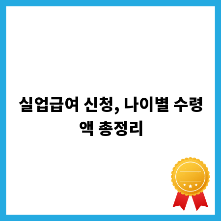 실업급여 신청, 나이별 수령액 총정리