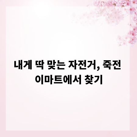 내게 딱 맞는 자전거, 죽전 이마트에서 찾기