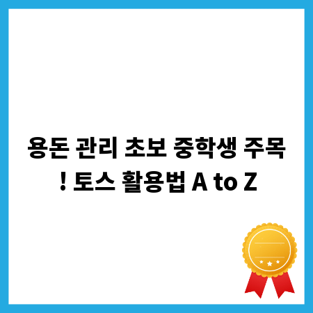 용돈 관리 초보 중학생 주목! 토스 활용법 A to Z