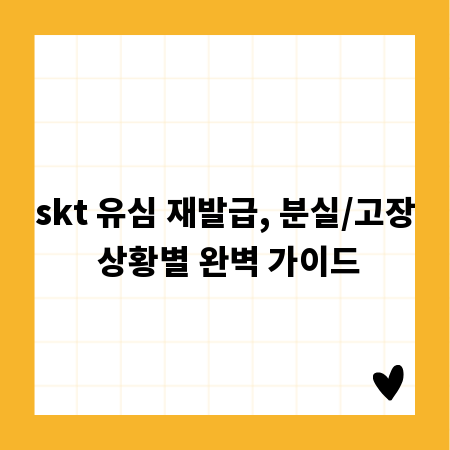 skt 유심 재발급, 분실/고장 상황별 완벽 가이드