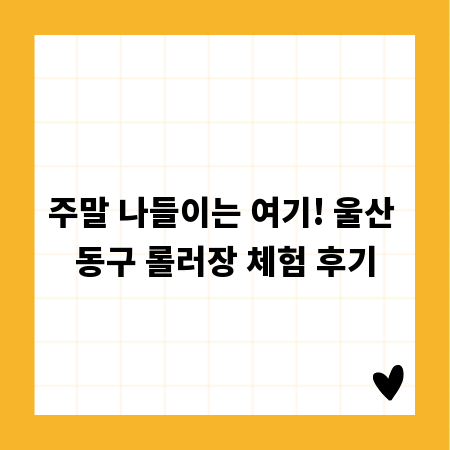 주말 나들이는 여기! 울산 동구 롤러장 체험 후기