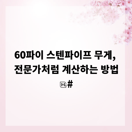 60파이 스텐파이프 무게, 전문가처럼 계산하는 방법
#