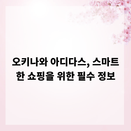 오키나와 아디다스, 스마트한 쇼핑을 위한 필수 정보