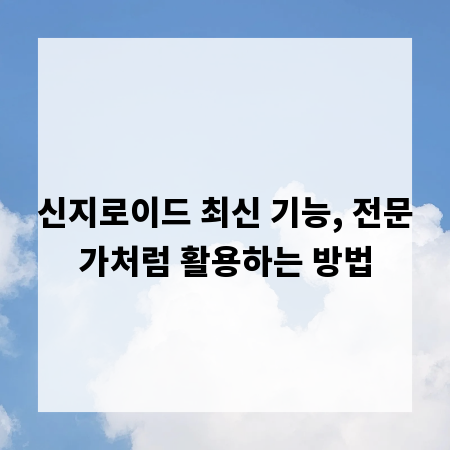 신지로이드 최신 기능, 전문가처럼 활용하는 방법