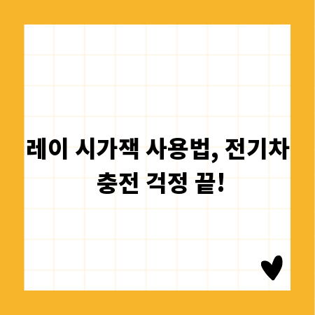 레이 시가잭 사용법, 전기차 충전 걱정 끝!