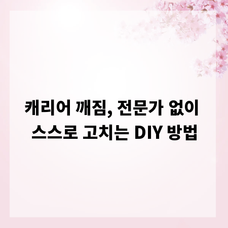 캐리어 깨짐, 전문가 없이 스스로 고치는 DIY 방법