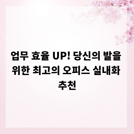 업무 효율 UP! 당신의 발을 위한 최고의 오피스 실내화 추천