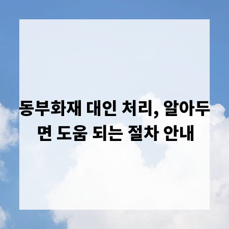 동부화재 대인 처리, 알아두면 도움 되는 절차 안내