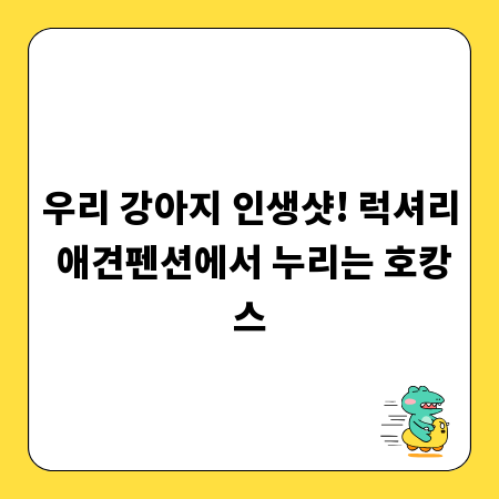 우리 강아지 인생샷! 럭셔리 애견펜션에서 누리는 호캉스