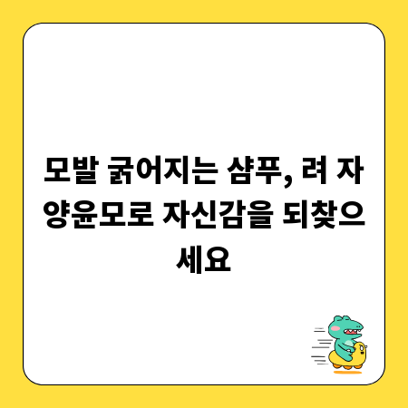 모발 굵어지는 샴푸, 려 자양윤모로 자신감을 되찾으세요