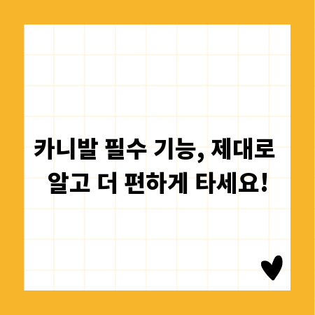 카니발 필수 기능, 제대로 알고 더 편하게 타세요!