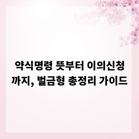약식명령 뜻부터 이의신청까지, 벌금형 총정리 가이드