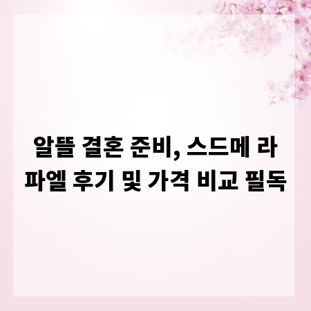 알뜰 결혼 준비, 스드메 라파엘 후기 및 가격 비교 필독