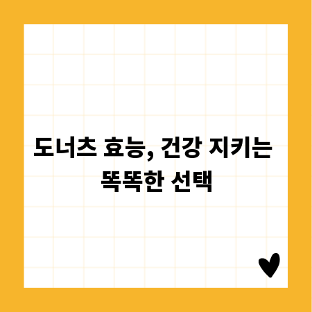 도너츠 효능, 건강 지키는 똑똑한 선택