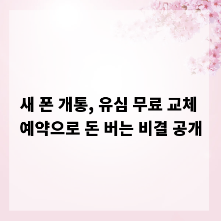 새 폰 개통, 유심 무료 교체 예약으로 돈 버는 비결 공개