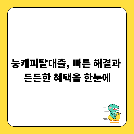능캐피탈대출, 빠른 해결과 든든한 혜택을 한눈에