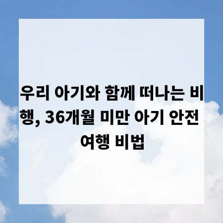 우리 아기와 함께 떠나는 비행, 36개월 미만 아기 안전 여행 비법