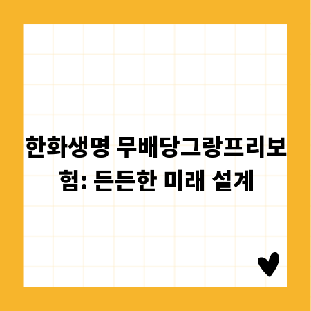 한화생명 무배당그랑프리보험: 든든한 미래 설계