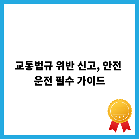 교통법규 위반 신고, 안전 운전 필수 가이드