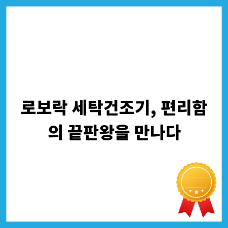 로보락 세탁건조기, 편리함의 끝판왕을 만나다
