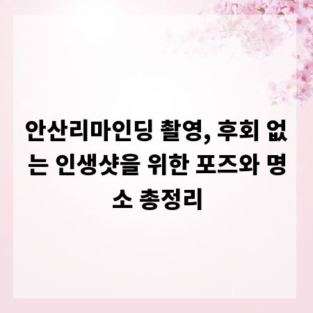 안산리마인딩 촬영, 후회 없는 인생샷을 위한 포즈와 명소 총정리