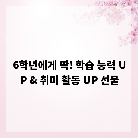 6학년에게 딱! 학습 능력 UP & 취미 활동 UP 선물