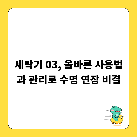 세탁기 03, 올바른 사용법과 관리로 수명 연장 비결