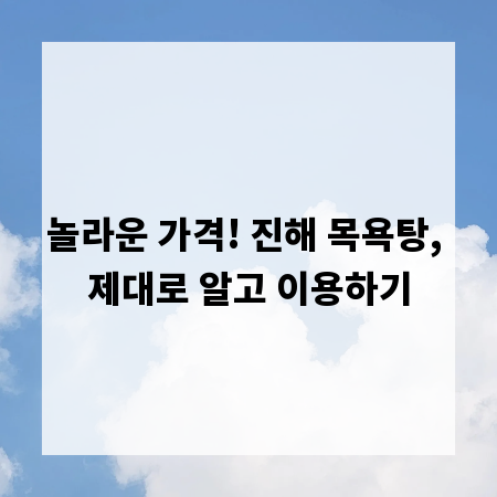 놀라운 가격! 진해 목욕탕, 제대로 알고 이용하기