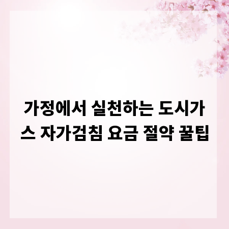 가정에서 실천하는 도시가스 자가검침 요금 절약 꿀팁