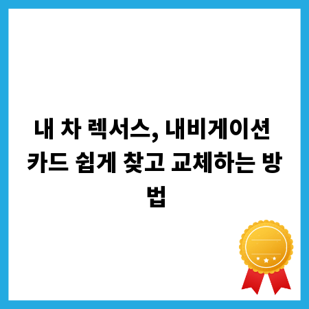 내 차 렉서스, 내비게이션 카드 쉽게 찾고 교체하는 방법