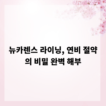 뉴카렌스 라이닝, 연비 절약의 비밀 완벽 해부